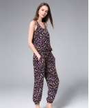  Cherry Blossom Printed Silk Jumpsuit